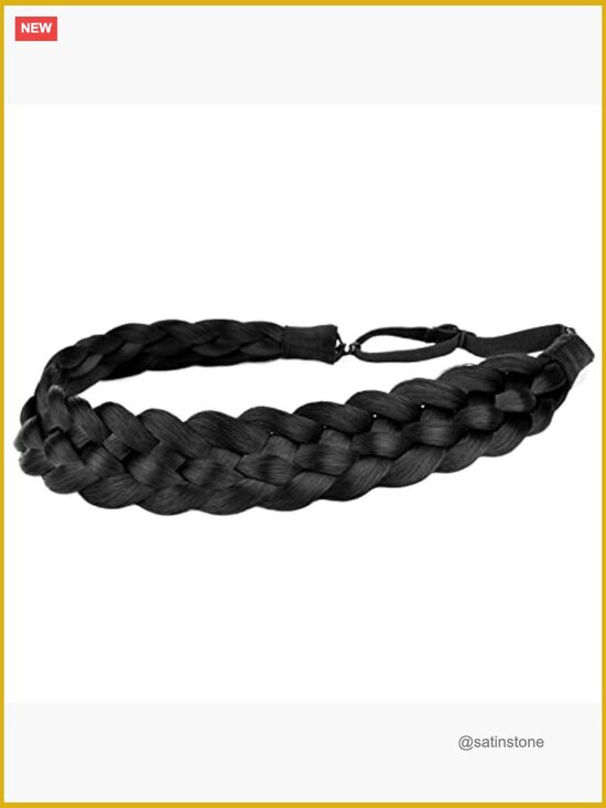 5 Strands Chunky Braided Hair Headband Elastic Stretch Synthetic Hairpiece main image 4